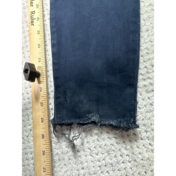 Frame Jeans Womens 30 Blue Denim Dark Wash Le Skinny De Jeanne Raw Edge Hem - Picture 11 of 11